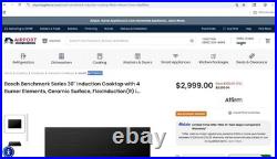 BOSCH Benchmark Series 30'' W 4-Element Smart Induction Cooktop, NITP060UC, NEW