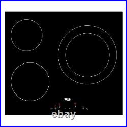 Beko HQC 63402 E 3 Zone Black Glass Ceramic Electric hob, (W)655mm 1196