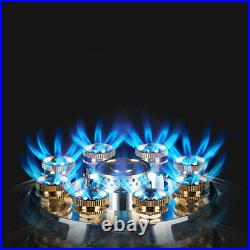 Black Portable Natural Gas Cooktop Built-in Gas Stove Double Stove Top 2 Burners