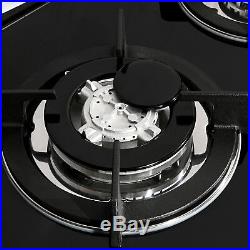 Blk Cook Top 30 Tempered Glass Built-in 5 Burner Stove LPG/NG Gas Hob Cooktops