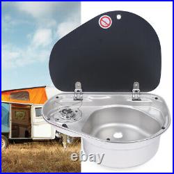 Boat Caravan RV Camper 1 Burner LPG Gas Stove Hob Sink Combo WithGlass Lid GR-600