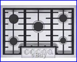 Bosch 30 5 Sealed Burner LED Lights Stainless Cast-Iron Gas Cooktop NGM8056UC