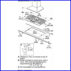 Bosch 300 Series Stainless Steel 36 Gas Cooktop NGM3650UC
