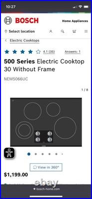 Bosch 500 Series 30 4 Cooking Zones BLK Smoothtop Electric Cooktop NEM5066UC