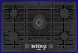 Bosch 800 Series 30 Black Gas Cooktop with 5 Sealed Burners NGM8048UC