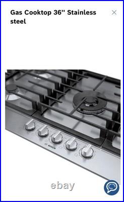 Bosch 800 Series NGM8655UC 36 Inch Stainless Steel Gas Burner Cooktop