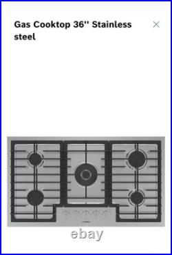 Bosch 800 Series NGM8655UC 36 Inch Stainless Steel Gas Burner Cooktop