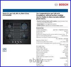 Bosch Gas Hob 23 5/8in Autark Glass Cooktop Gas Range Black Gas Cooktop New 4