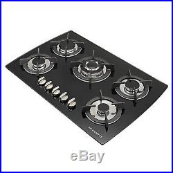 Brand New 30 Black Electric Tempered Glass Built-in 5 Burner Oven Gas Cooktops