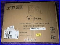 Brand New, Empava EMPV-IDC12B2 2-Burner Black Glass Induction Cooktop, Touch