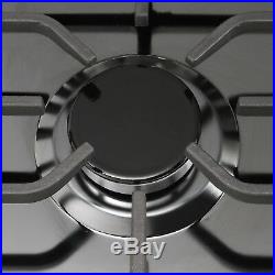 Branded 30Built-in Cooktop 5 Burners Stove LPG/NG Gas Hob Cooker Black Titanium