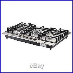 Branded 30COOKTOP Steel Built-in 5 Burners Stove LPG/NG Gas Hob Cooktop-US SHIP