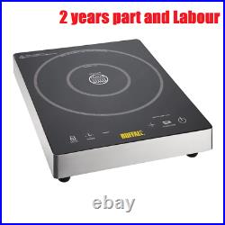 Buffalo Commercial Grade Touch Control Single Induction Hob 3kW 84Hx338Wx418Dmm
