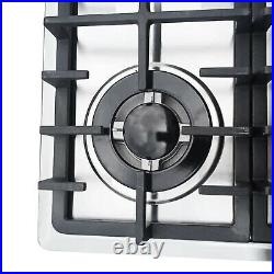 Built-In 23 Stainless Steel 4 Burner Stove NG LPG Gas Hob Cooktop Cooker Cook