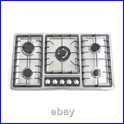 Built-In 5 Burners Stove Top Gas Cooktop Kitchen Gas Cooking Easy Clean 33.8