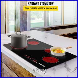 Built In Electric Stove Top 30 Inch 4 Burners 240V Ceramic Glass Radiant Cooktop