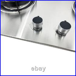 Built-In Gas Cooker Stainless Steel Gas Cooktops 2 Flame Left 4.5KW+ 5.2KW Right