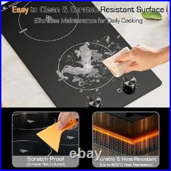 Built-in Electric Ceramic Cooktop Stove 12 in With 2 Burner 110V Black 1800W MAX