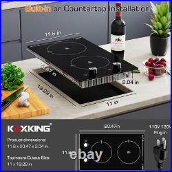 Built-in Electric Ceramic Cooktop Stove 12 in With 2 Burner 110V Black 1800W MAX