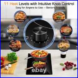 Built-in Electric Ceramic Cooktop Stove 12 in With 2 Burner 110V Black 1800W MAX