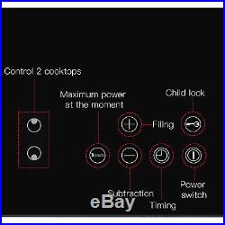 Built in Electric Cooktop 2 Burner Induction Cooker Portable Touch Panel Ceramic