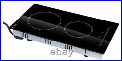 Built in Electric Stove Top, 12 Inch 2 Burners, 240V Glass Radiant Cooktop with