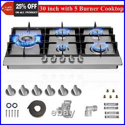 Built-in Gas Cooktop 30 inch with 5 Burner Cooktop in Stainless Steel Stovet