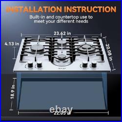 Built-in Gas Cooktop Gas Stove Top 12/24/30/36 In 2/4 Burners Dual Fuel NG/LPG