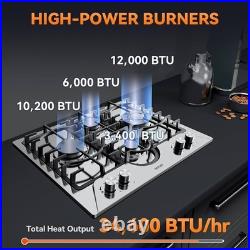 Built-in Gas Cooktop Gas Stove Top 12/24/30/36 In 2/4 Burners Dual Fuel NG/LPG