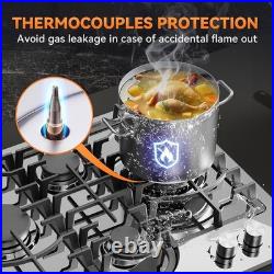 Built-in Gas Cooktop Gas Stove Top 12/24/30/36 In 2/4 Burners Dual Fuel NG/LPG