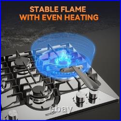 Built-in Gas Cooktop Gas Stove Top 12/24/30/36 In 2/4 Burners Dual Fuel NG/LPG