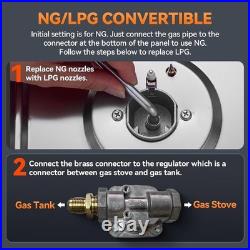 Built-in Gas Cooktop Gas Stove Top 12/24/30/36 In 2/4 Burners Dual Fuel NG/LPG