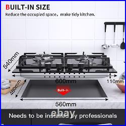 Built-in Gas Cooktop Stainless Steel/Glass Support LPG/NG Drop-in Hob Cooker US