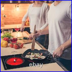 Built-in Induction Cooktop 12 inch 2 Burners 110V Stove Top Knob Control