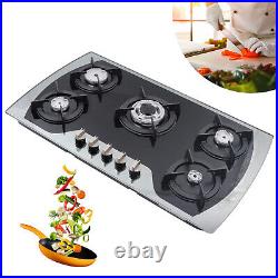 Built-in Stainless Steel 5 Burners Stove Top Gas Cooktops Propane Gas Cooker NEW