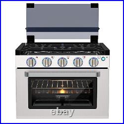 CAMPLUX 2 IN 1 Gas Stove 36L Gas Range Oven 3 Burners Cooktop Compact Kitchen RV