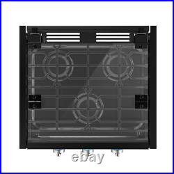 CAMPLUX 21 RV Gas Cooktop 3-Burner LED Knob withFoldable Glass Cover Camper Stove