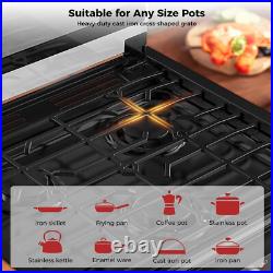 CAMPLUX 21 RV Gas Cooktop 3-Burner LED Knob withFoldable Glass Cover Camper Stove