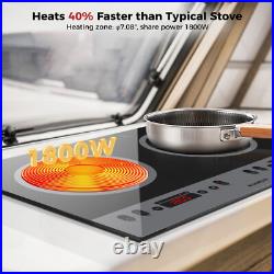CAMPLUX Electric Induction Cooktop 1.8kW Countertop/Built-in for RV, Mini Kitchen