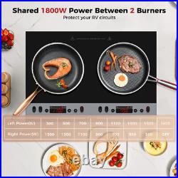 CAMPLUX Electric Induction Cooktop 1.8kW Countertop/Built-in for RV, Mini Kitchen