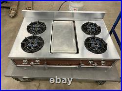 CHAMBERS GAS COOKTOP Stove with Broiler, Stainless Steel, Works great, LP Gas