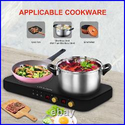 COOKTRON 1800W 230V Portable Double Burner Electric Induction Cooktop withGriddle