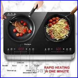 COOKTRON Odorless Double Induction Cooktop Burner, 1800W