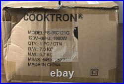 COOKTRON Portable Induction Cooktop 2 Burner With Removable Iron Cast Griddle