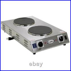 Cadco CDR-2CFB Cast Iron Double Space Saver Hot Plate 120V/1,800W