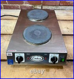 Cadco CDR-2CFB Double Cast Iron Burner Front-To-Back Electric Hotplate