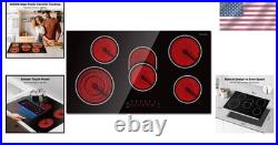 Ceramic Electric Cooktop 36 Inch 5 Radiant Burners with Timer & 9 Heat Levels