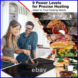 Ceramic Electric Cooktop 36 Inch 5 Radiant Burners with Timer & 9 Heat Levels