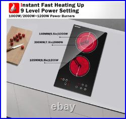 Cocina Eléctrica 2 Quemadores 3200W con Timer y Bloqueo Infantil. NUEVO