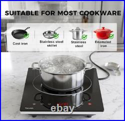 Cocina de Inducción 1600W Portátil con Bloqueo Infantil y 10 Niveles, Bloqueo In